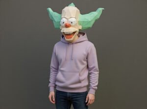 Krusty papercraft mask printable PDF template