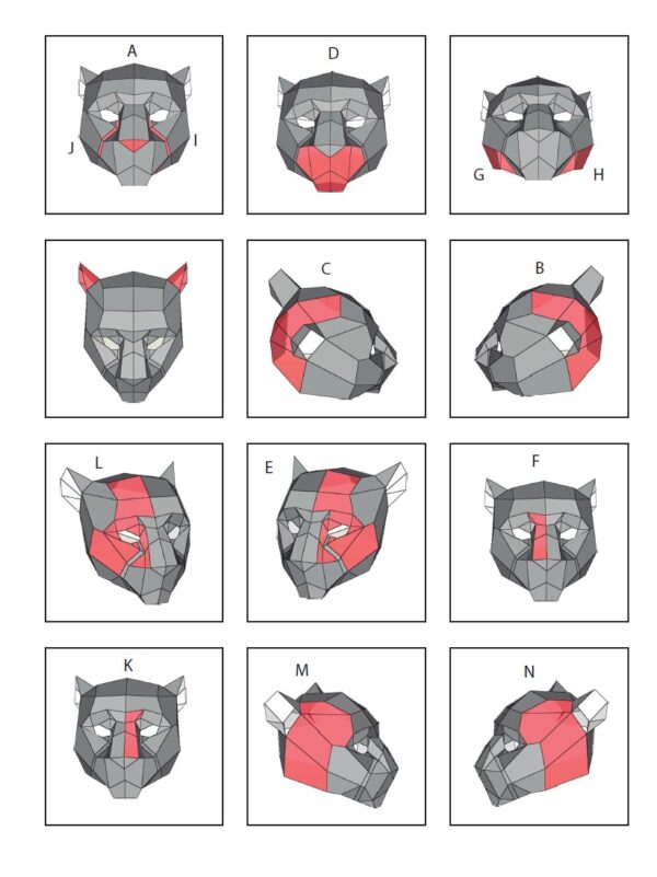 Máscara Guepardo Papercraft Halloween - Imagen 4