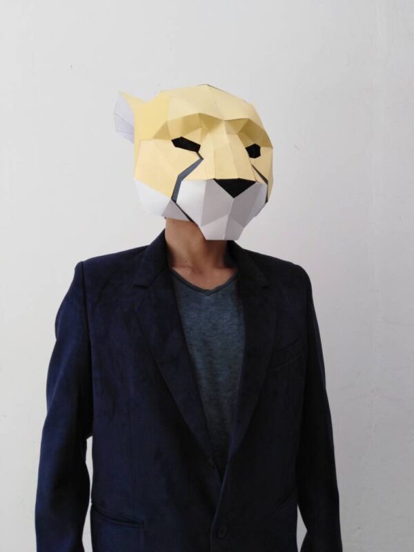 Máscara Guepardo Papercraft Halloween - Imagen 3