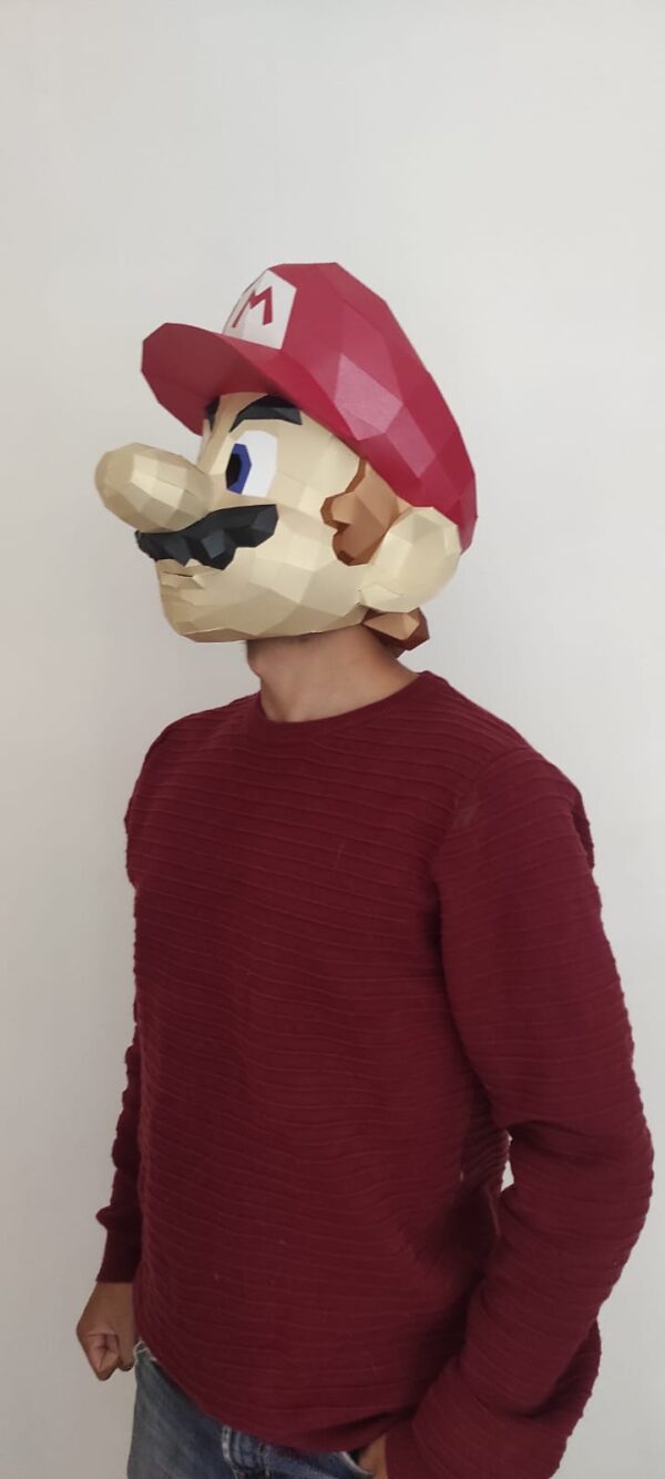 MARIO BROS máscara Halloween Papercraft - Imagen 3