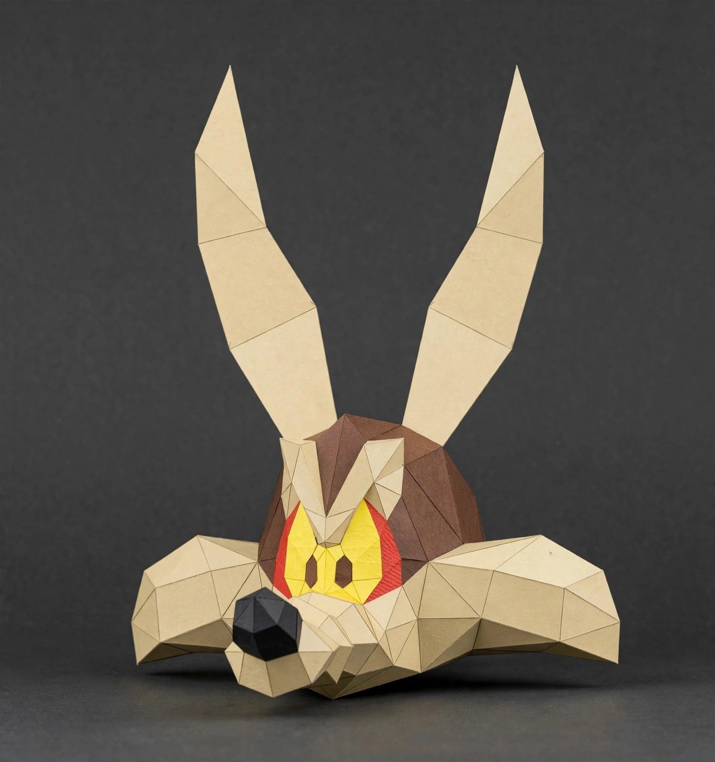 COYOTE papercraft mask worn as a DIY costume