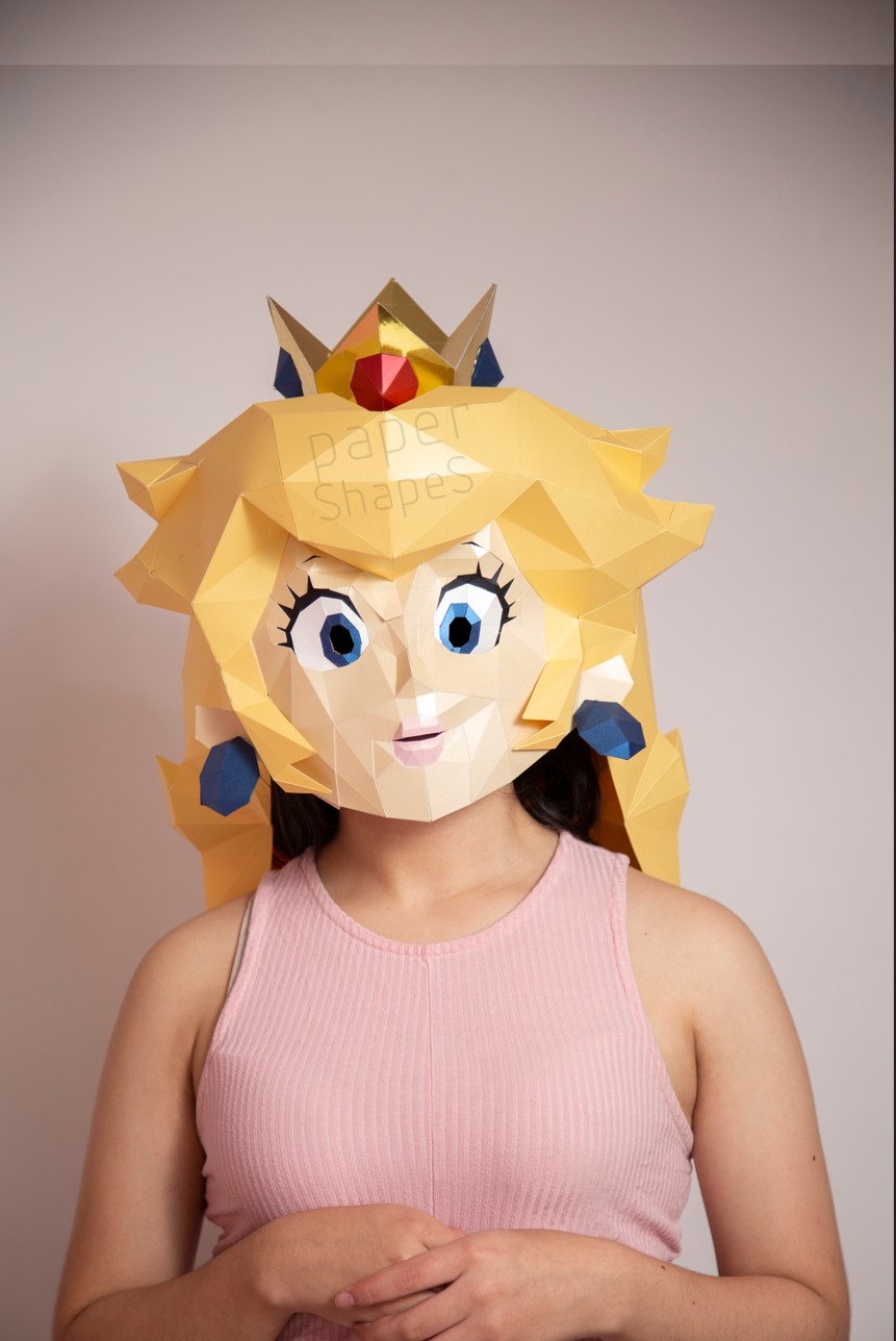 PEACH PAPERCRAFT MASK - HALLOWEEN - Imagen 4