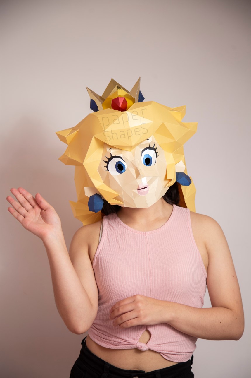 PEACH PAPERCRAFT MASK - HALLOWEEN