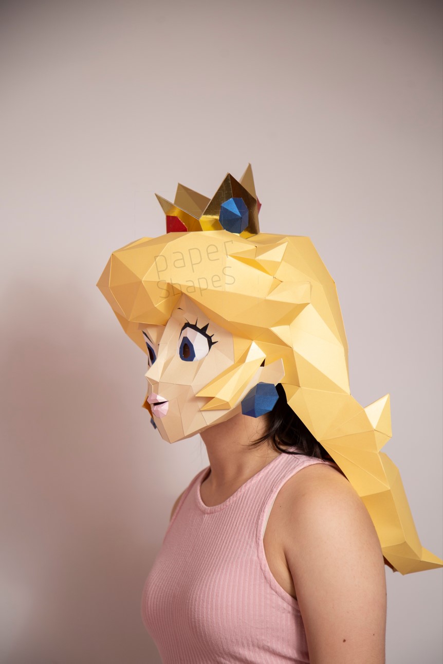PEACH PAPERCRAFT MASK - HALLOWEEN - Imagen 2