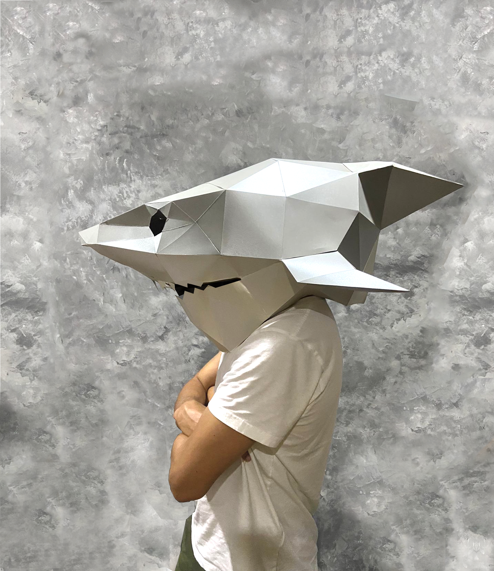 TIBURON HALLOWEN MASK - PAPERCRAFT - Imagen 4