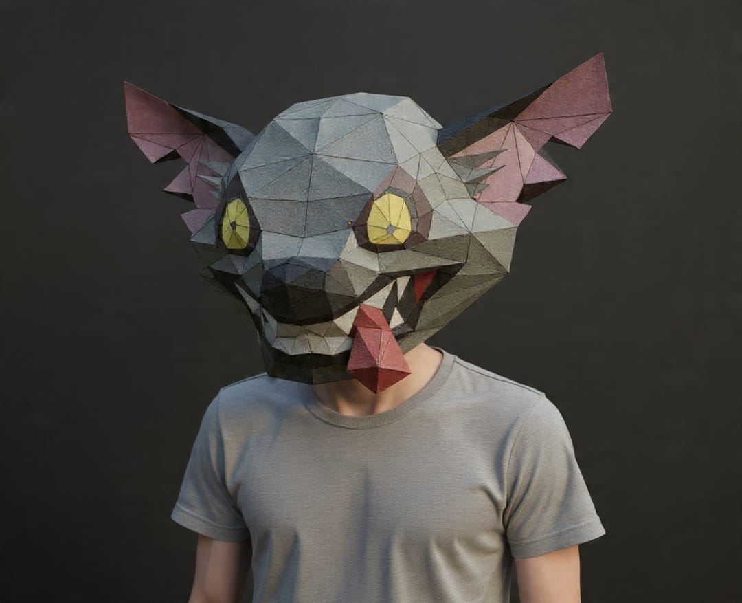 ED HIENA REY LEÓN PAPERCRAFT MASK