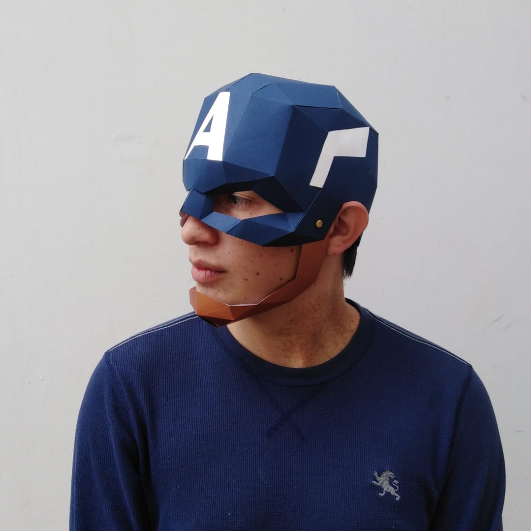 CAPITAN AMERICA PAPERCRAFT HALLOWEEN MASK - Imagen 2