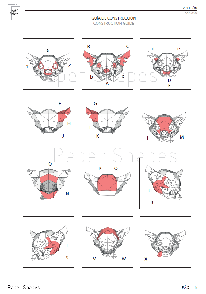 ED HIENA REY LEÓN PAPERCRAFT MASK - Imagen 4