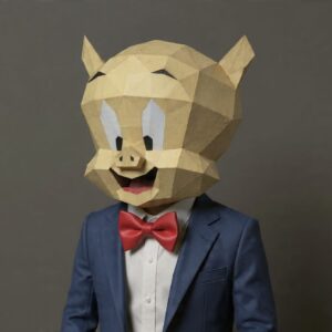 PORKY PAPERCRAFT MASK DIY LOWPOLY