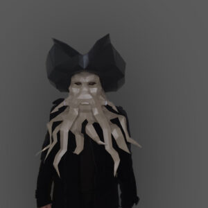 DAVY JONES -  PIRATES OF THE CARIBBEAN - MASK PAPERCRAFT - DIY TEMPLATE- LOWPOLY