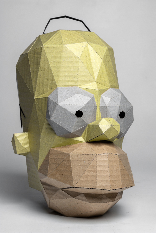 HOMERO SIMPSON MASK - HOMER SIMPSON PAPERCRAFT DIY - Imagen 2