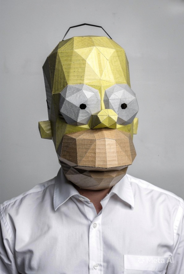 HOMERO SIMPSON MASK - HOMER SIMPSON PAPERCRAFT DIY