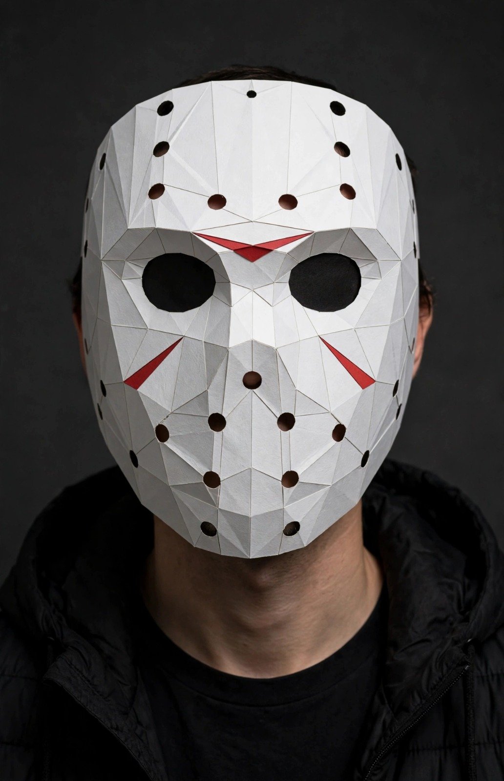 Jason Voorhees Mask Template – Friday the 13th Hockey Mask, 3D Papercraft PDF, DIY Halloween Costume
