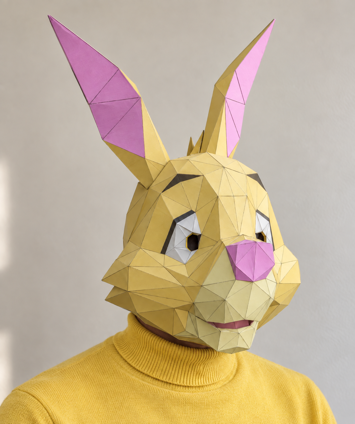 Rabbit Mask Template – Winnie the Pooh Paper Mask – DIY Papercraft Costume – Printable Low Poly Mask – Halloween & Cosplay