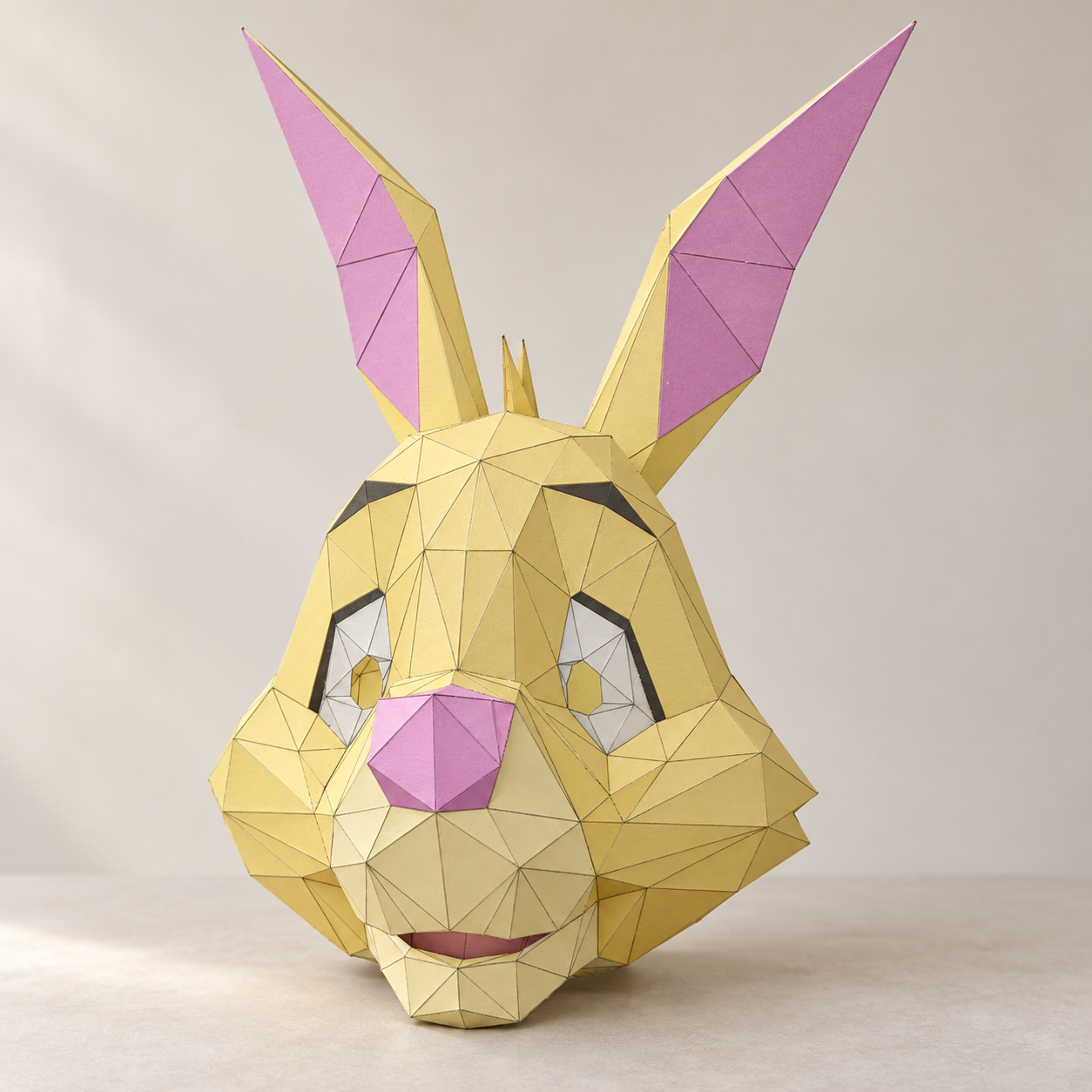 Rabbit Mask Template – Winnie the Pooh Paper Mask – DIY Papercraft Costume – Printable Low Poly Mask – Halloween & Cosplay - Imagen 4